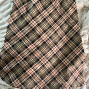 Chic Plaid A-Line Skirt - Black and Brown